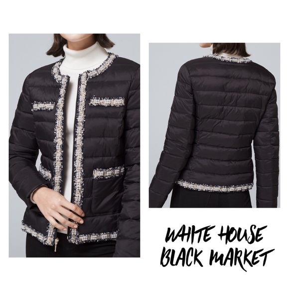 White House Black Market Jackets & Blazers - New White House Black Market Embellished Puffer Jacket